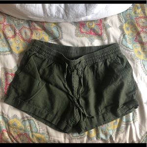 Old Navy Olive Green cotton/linen shorts